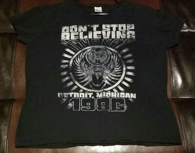 Journey Don't Stop Believing Detroit 1986 Retro T-Shirt Men's X Large / Large