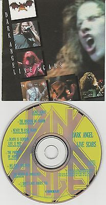 Dark Angel CD, Live Scars,RARE,1990 Combat,Testament,Death,Fear Factory,Sticker