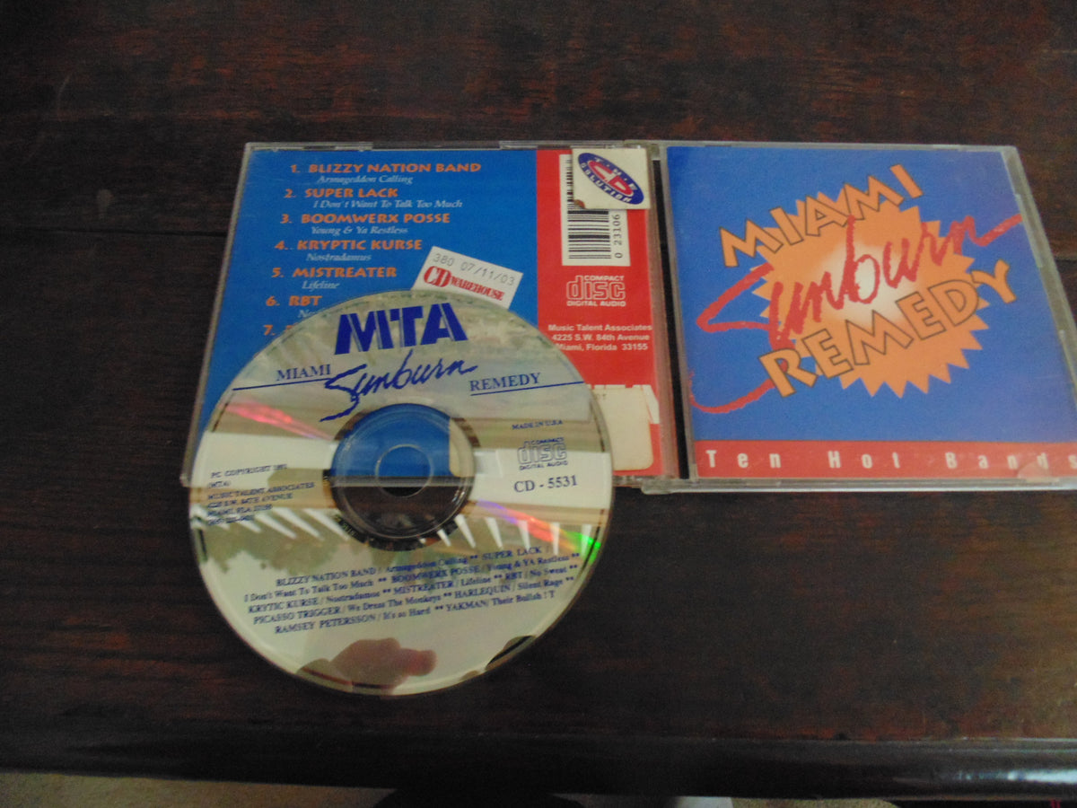 Miami Sunburn Remedy CD, Ten Hot Bands, Picasso Trigger, Mistreater, Harlequin, Kryptic Kurse, RBT