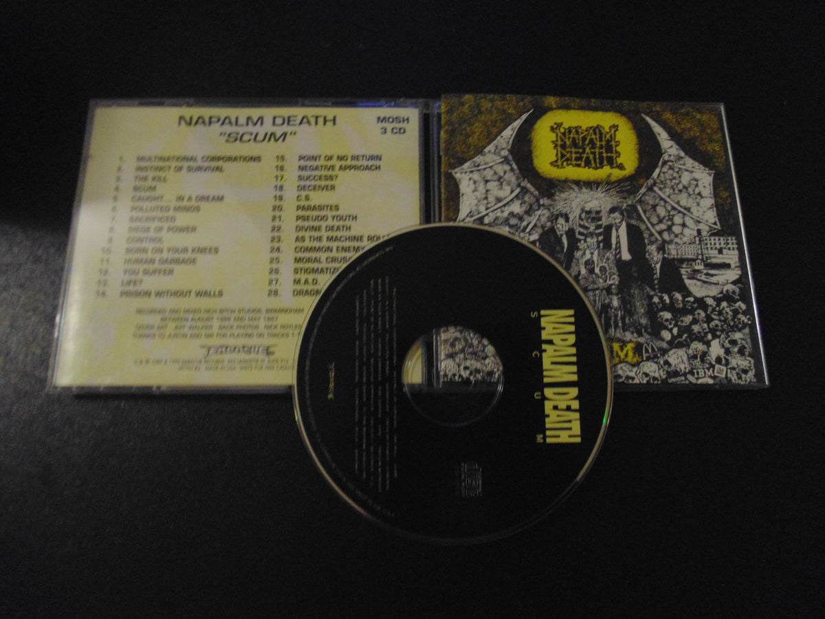 Napalm Death CD, Scum, 1995 Pressing, UPC 745316000329