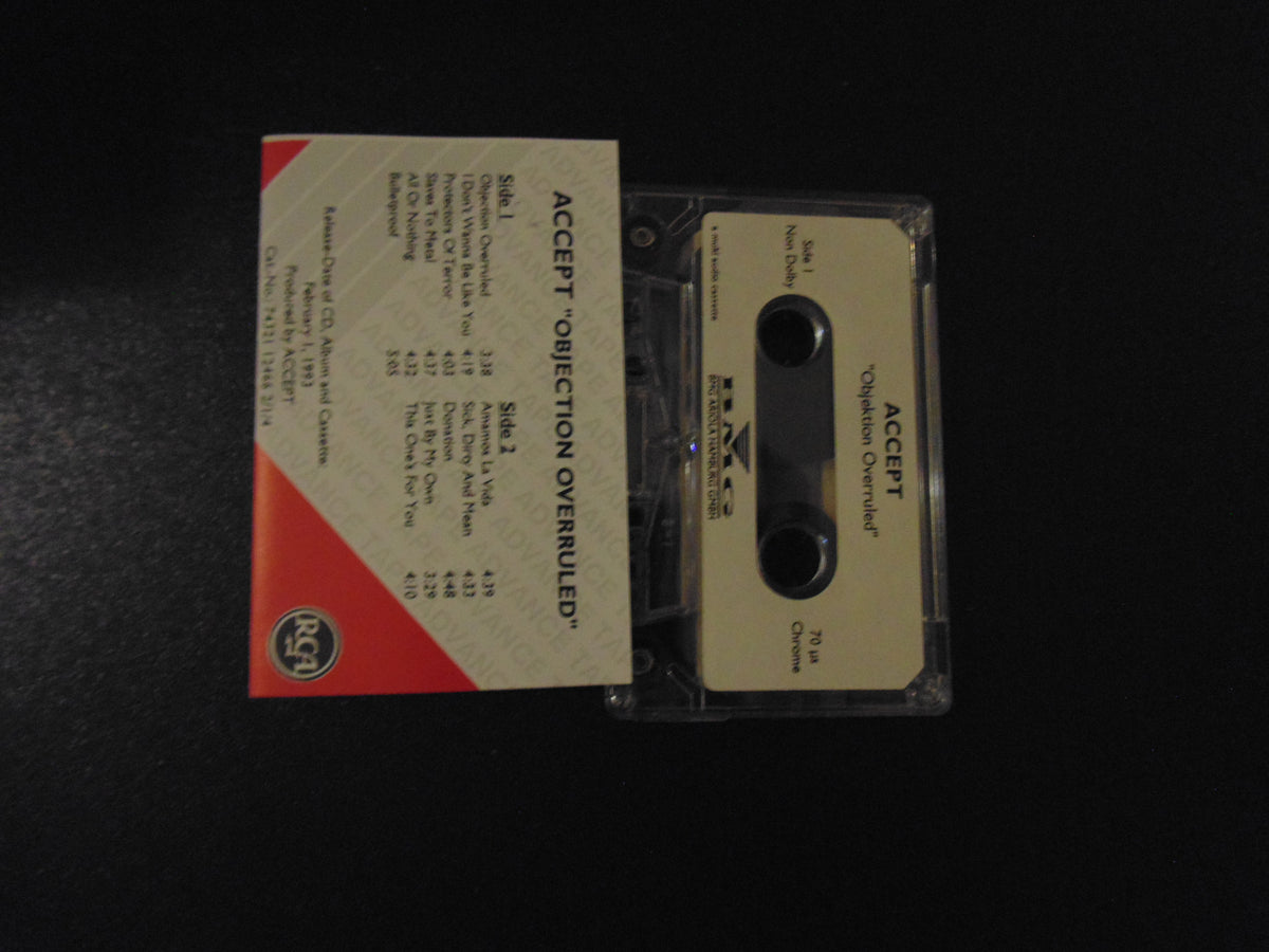 Accept, Cassette, Objection Overruled, Rare Advance Release, Udo, U.D.O.