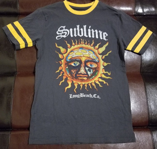 Sublime Long Beach T-Shirt Raglan Striped Sleeve Men's Small (SM) RARE